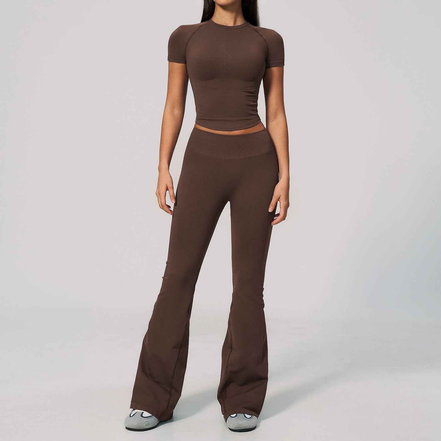 High-elasticity Athletic Pants And Top Set