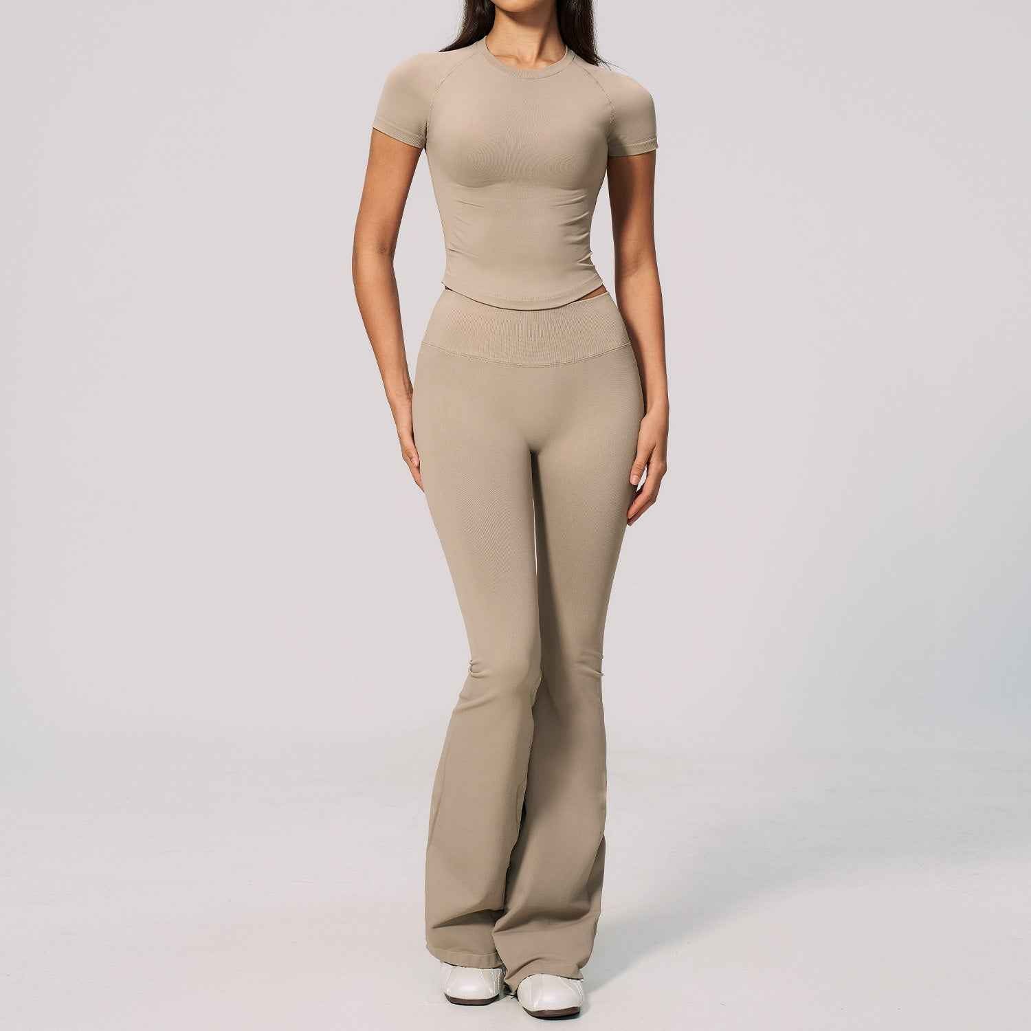 High-elasticity Athletic Pants And Top Set