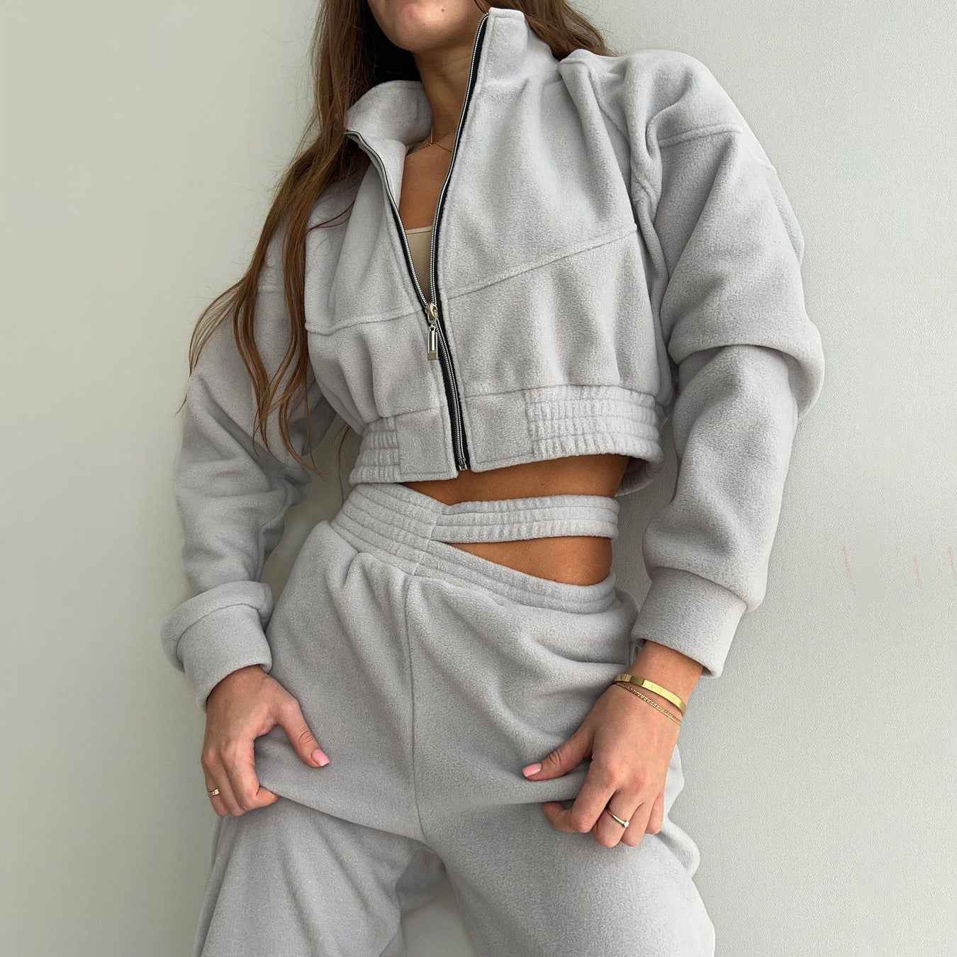 Y2G Women'S Hot Girl Double Pants Sweater Suit Two-Piece Set
