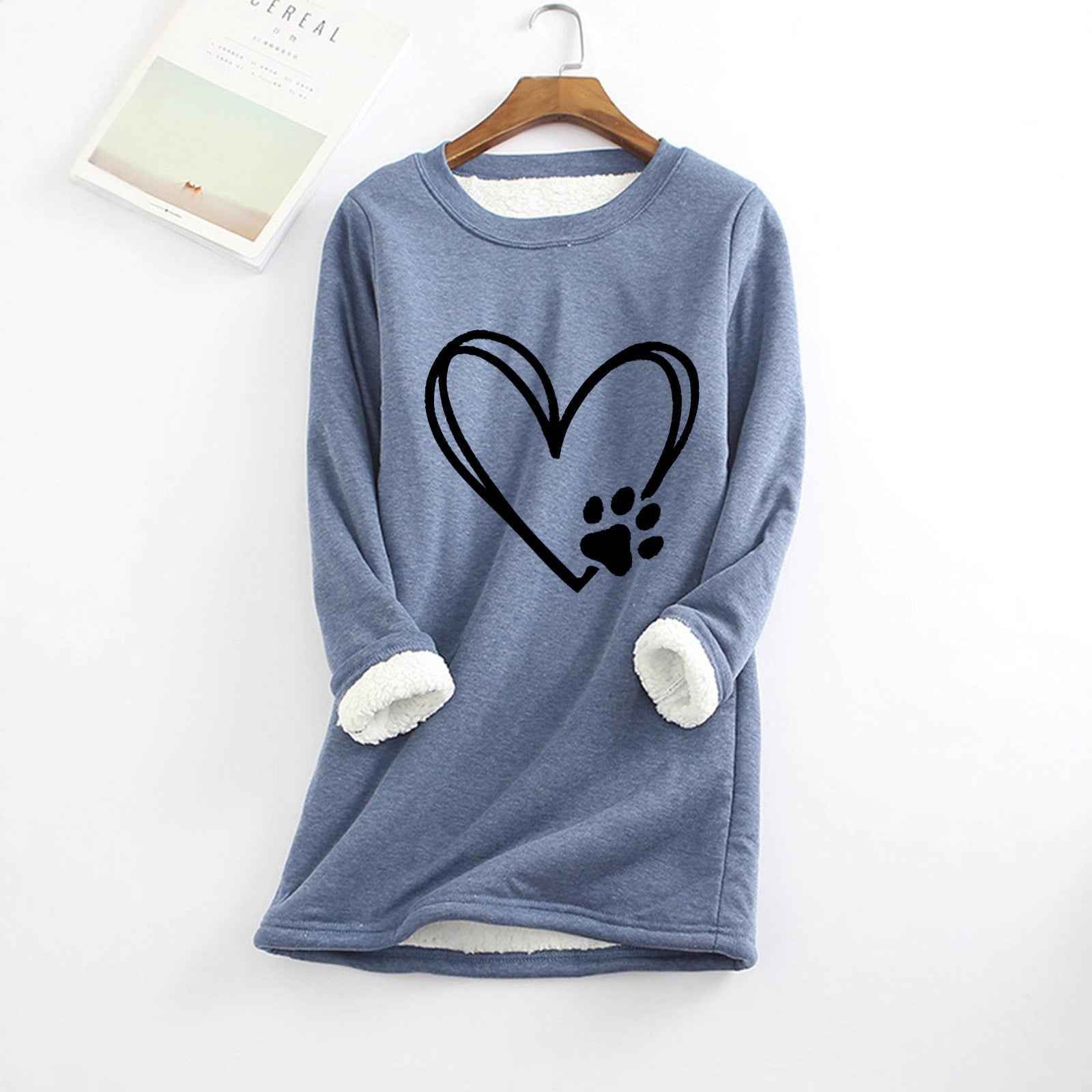 Womens Fallwinter New Arrival Fleece-lined Warm-printed Garment