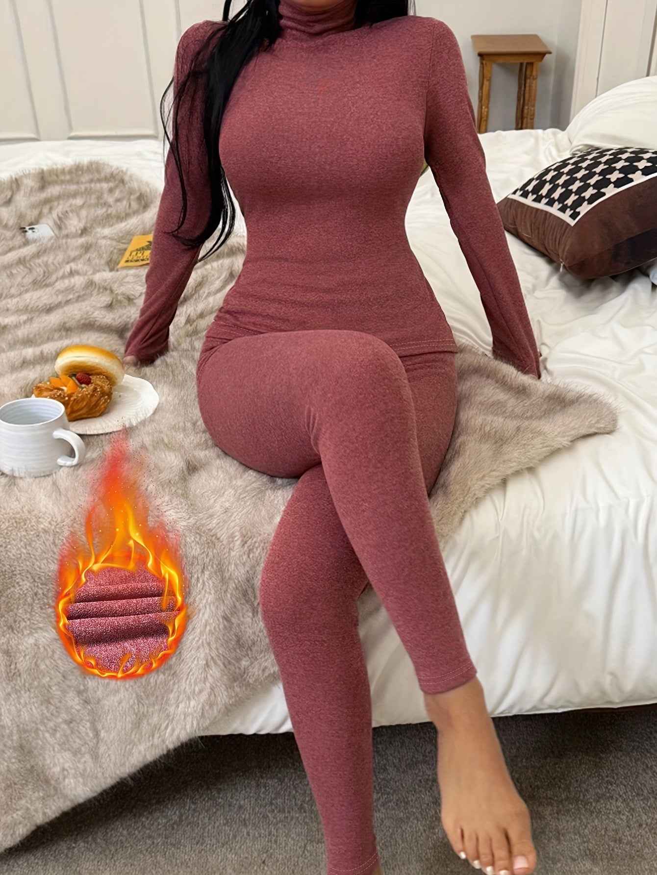 Shapewear Base-layer Autumn Top And Pants Two-piece Set