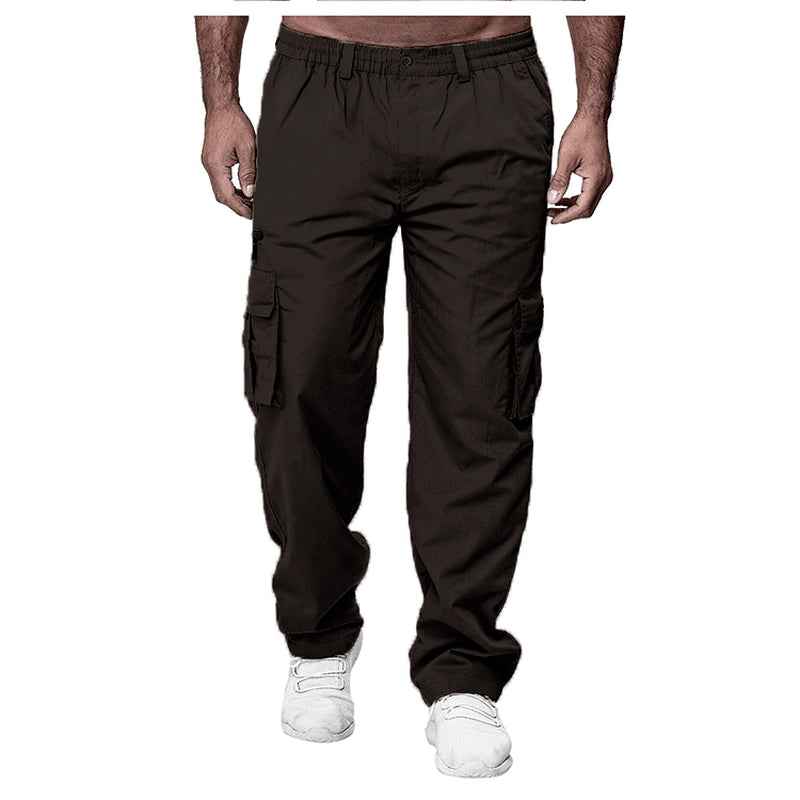 Men'S Casual Multi-Pocket Loose Straight Cargo Pants