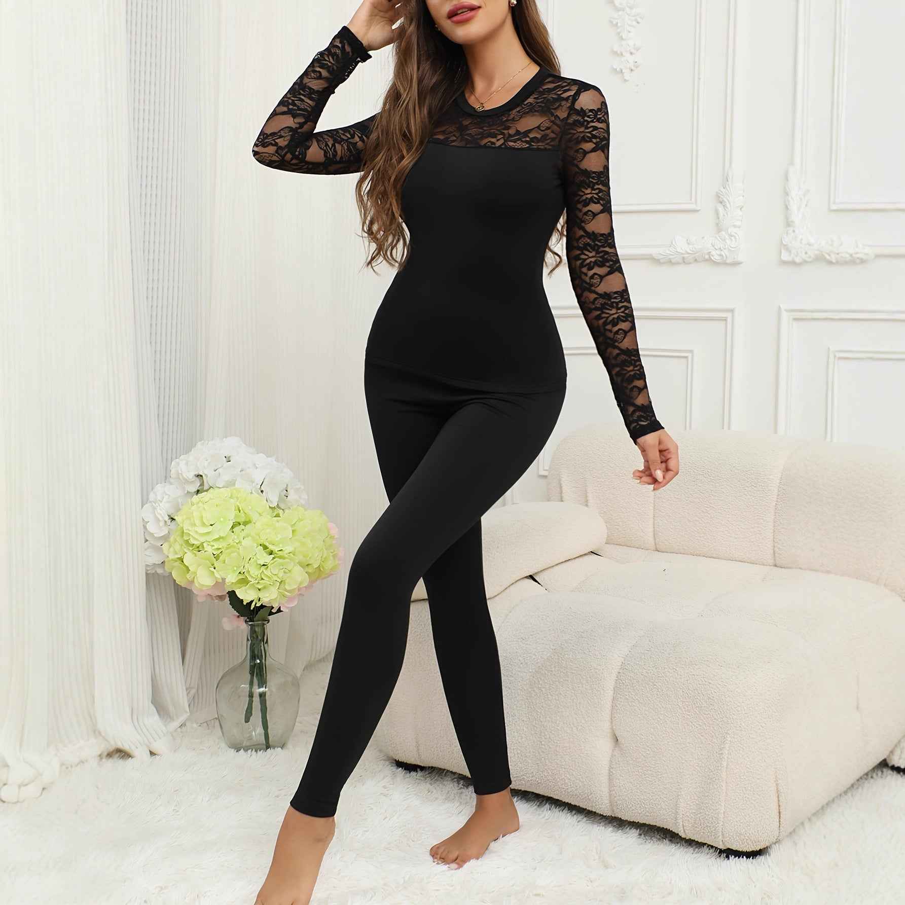 Home Wear Autumn Top And Pants Set