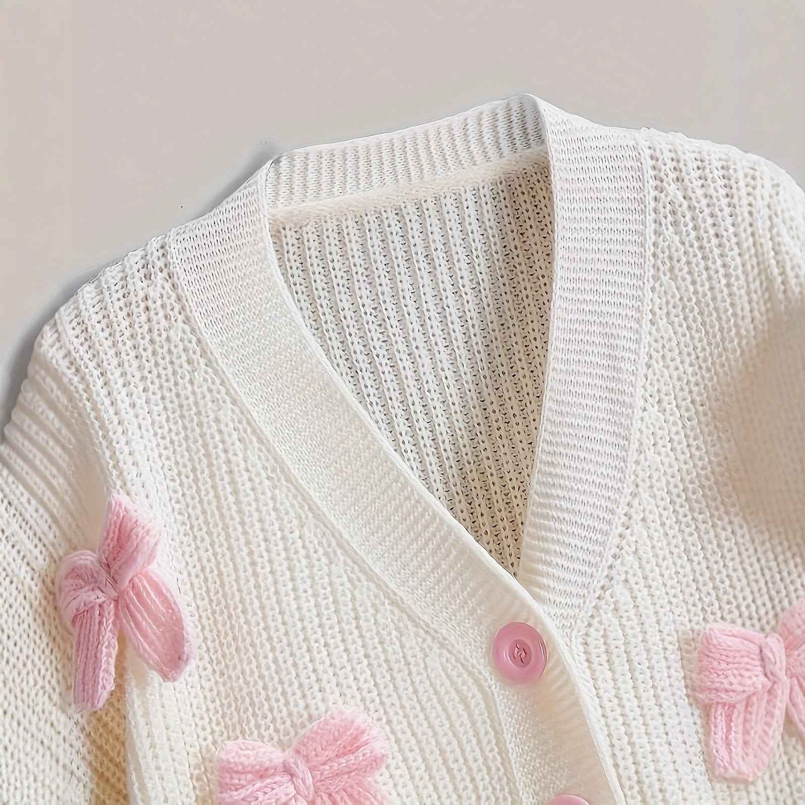 Three-dimensional Bow Cardigan Sweater Short Style
