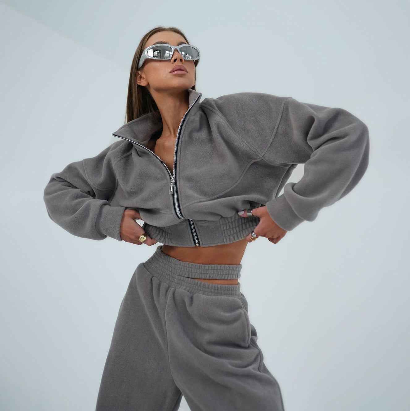 Y2G Women'S Hot Girl Double Pants Sweater Suit Two-Piece Set